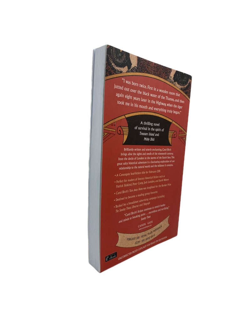 Birch, Carol - Jamrach's Menagerie - uncorrected proof copy | back of book