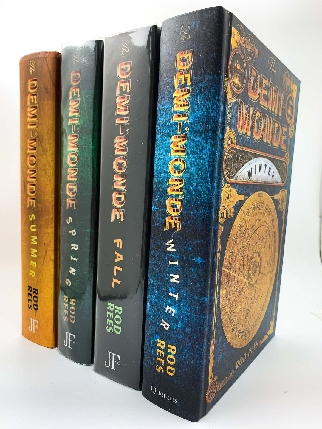 Rees, Rod - The Demi-Monde : Summer, Winter, Fall and Spring ( 4 volumes ) - SIGNED | front cover. Published by Jo Fletcher in 2011. Hardcover.  Condition:  Near Fine ++/No Jacket ( as Issued )