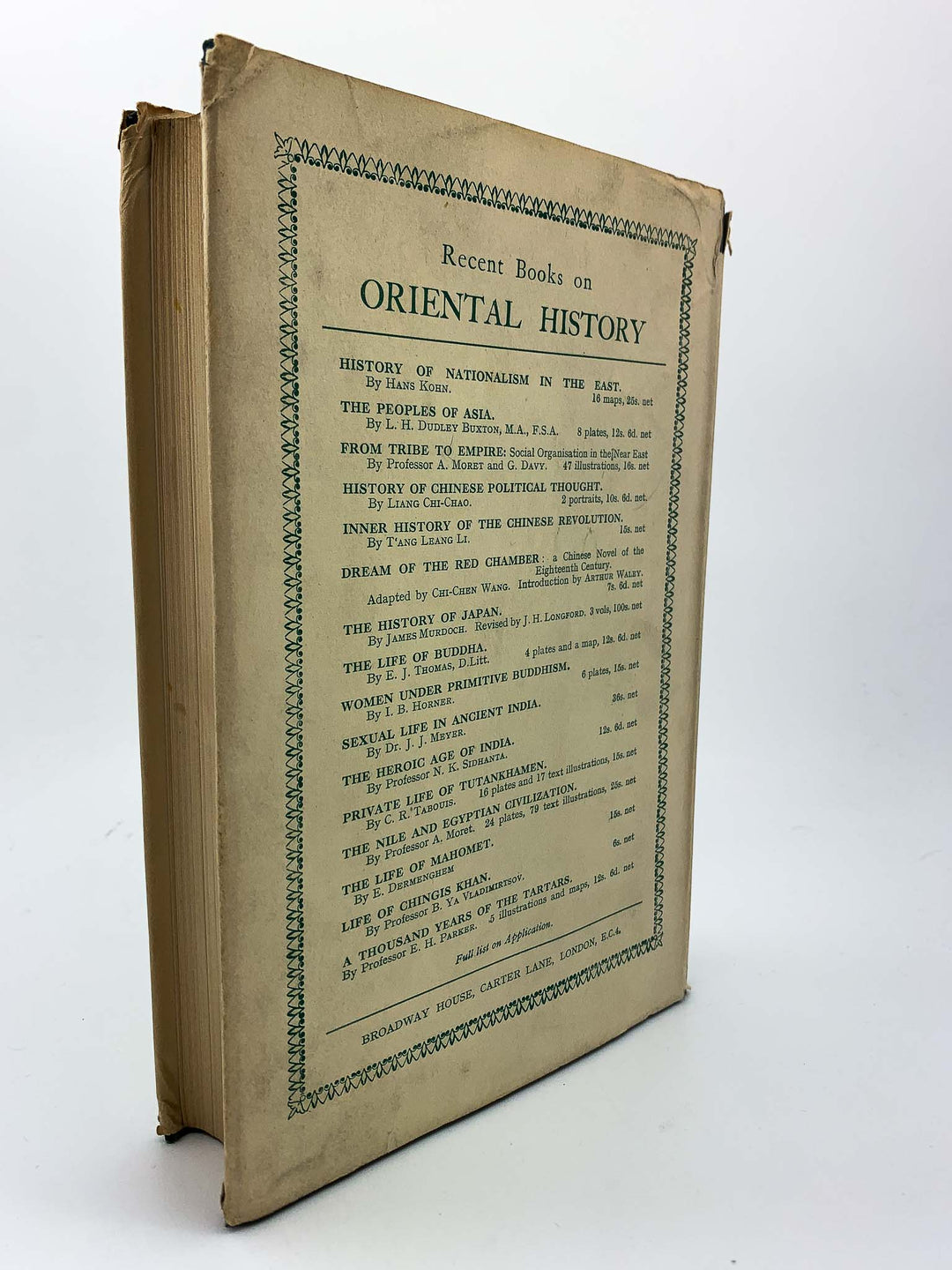 Horner, I B - Women Under Prmitive Buddhism | back cover