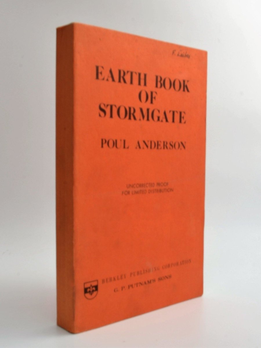 Anderson, Poul - Earth Book of Stormgate ( Fritz Leiber's copy ) | front cover. Published by Putnam in 1978. Original Wraps.  Condition:  Very Good ++/No Jacket ( as Issued )