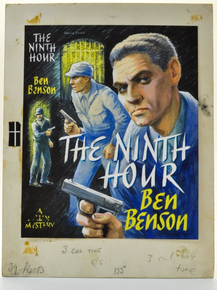 Benson, Ben - The Ninth Hour ( Original Dustwrapper Artwork ) - SIGNED | front cover. Published by Collins ( Collins Mystery ) in 1957. Unbound In Portfolio. Condition: Very Good ++/n/a