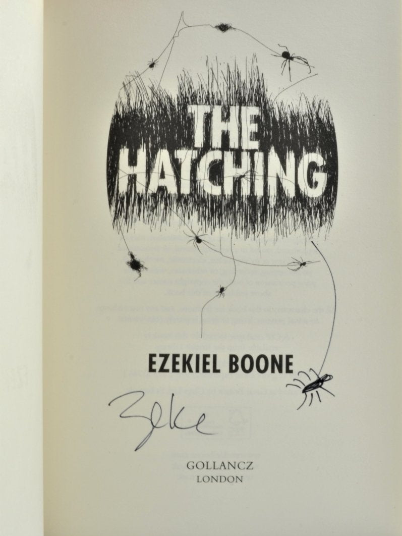 Boone, Ezekiel - The Hatching - SIGNED | signature page