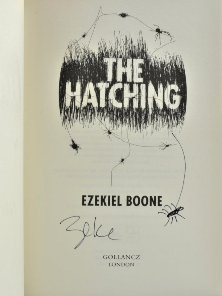 Boone, Ezekiel - The Hatching - SIGNED | signature page
