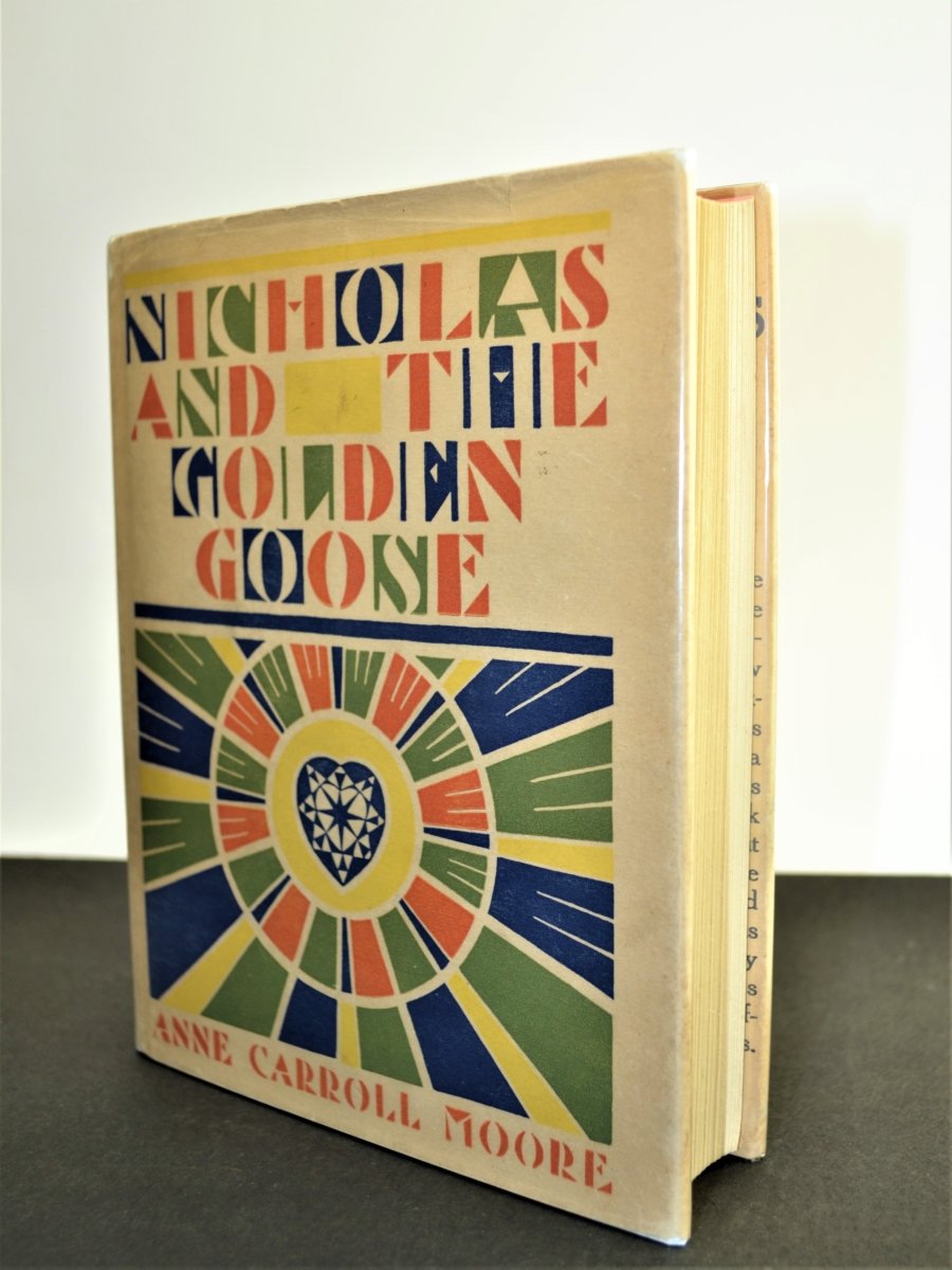 Carroll Moore, Anne - Nicholas and the Golden Goose | front cover. Published by Putnam in 1932. Hardcover.  Condition:  Very Good ++/Very Good +