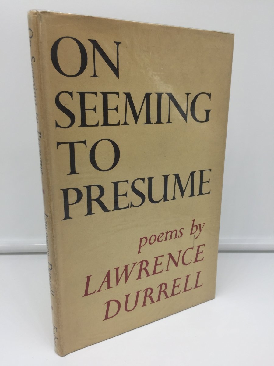 Durrell, Lawrence - On Seeming to Presume | front cover. Published by Faber & Faber Limited in 1948. Hardcover.  Condition:  Very Good ++ / Near Fine/Very Good ++