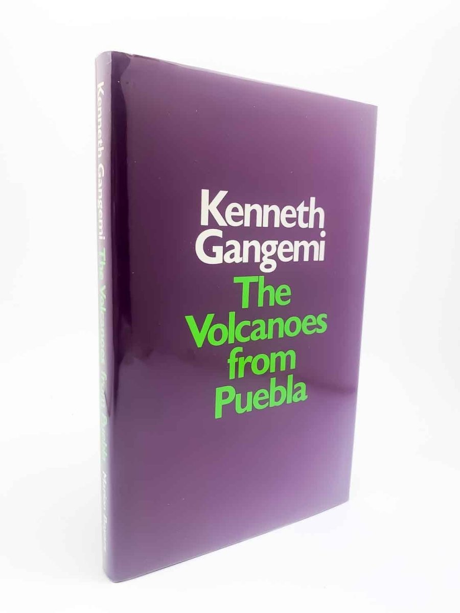 Gangemi, Kenneth - The Volcanoes from Puebla | front cover. Published by Marion Boyars in 1979. Hardcover.  Condition:  Near Fine +/Near Fine