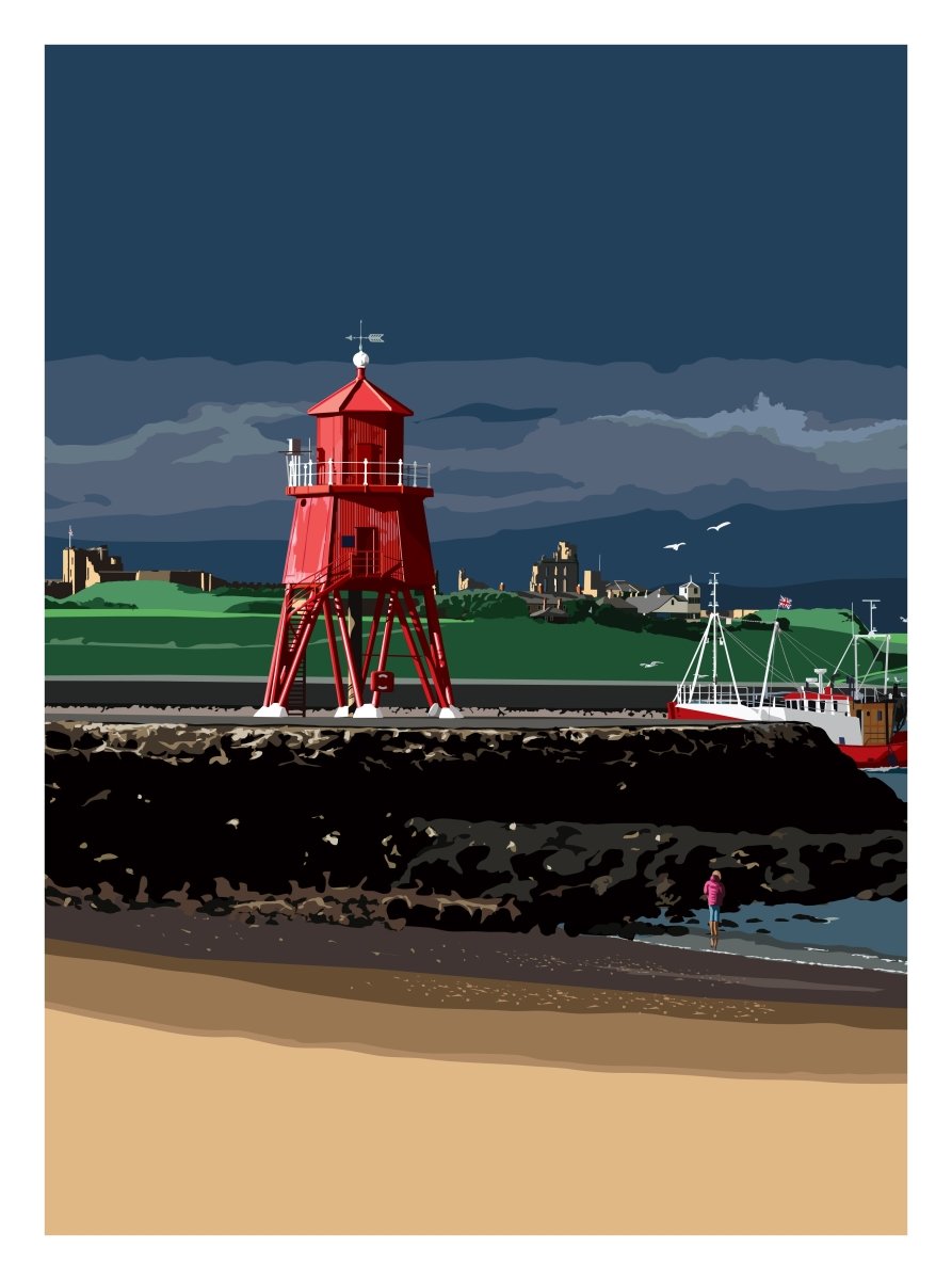 Gerrie, Leslie - Herd Groyne Lighthouse - SIGNED | image1