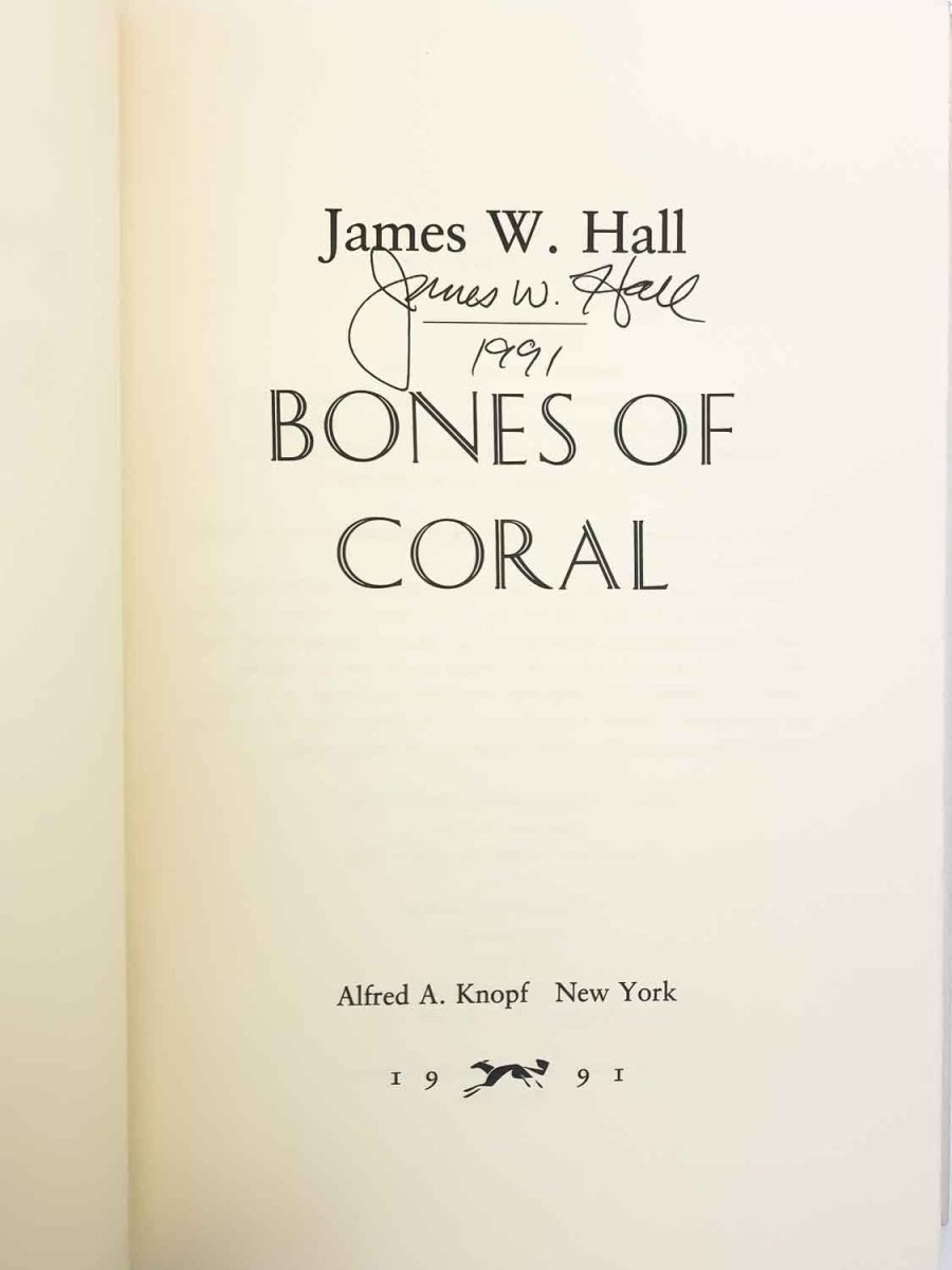 Hall, James W - Bones of Coral - SIGNED | signature page