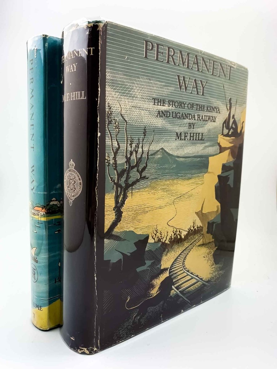 Hill, M F - Permanent Way ( two volumes ) | front cover. Published by East Africa Railways and Harbours in 1949. Hardcover.  Condition:  Very Good ++/Very Good
