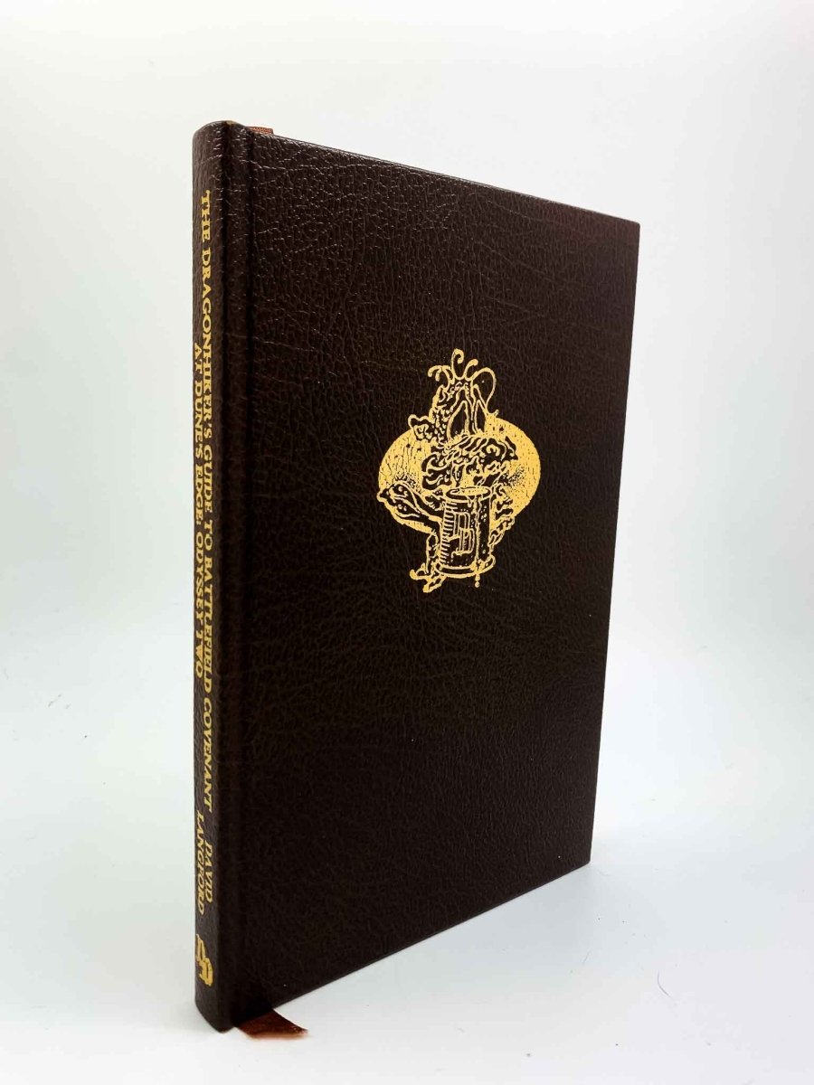 Langford, David - The Dragonhiker's Guide to Battlefield Covenant at Dune's Edge : Odyssey Two - SIGNED | front cover. Published by Drunken Dragon Press in 1988. Hardcover.  Condition:  Fine/Fine