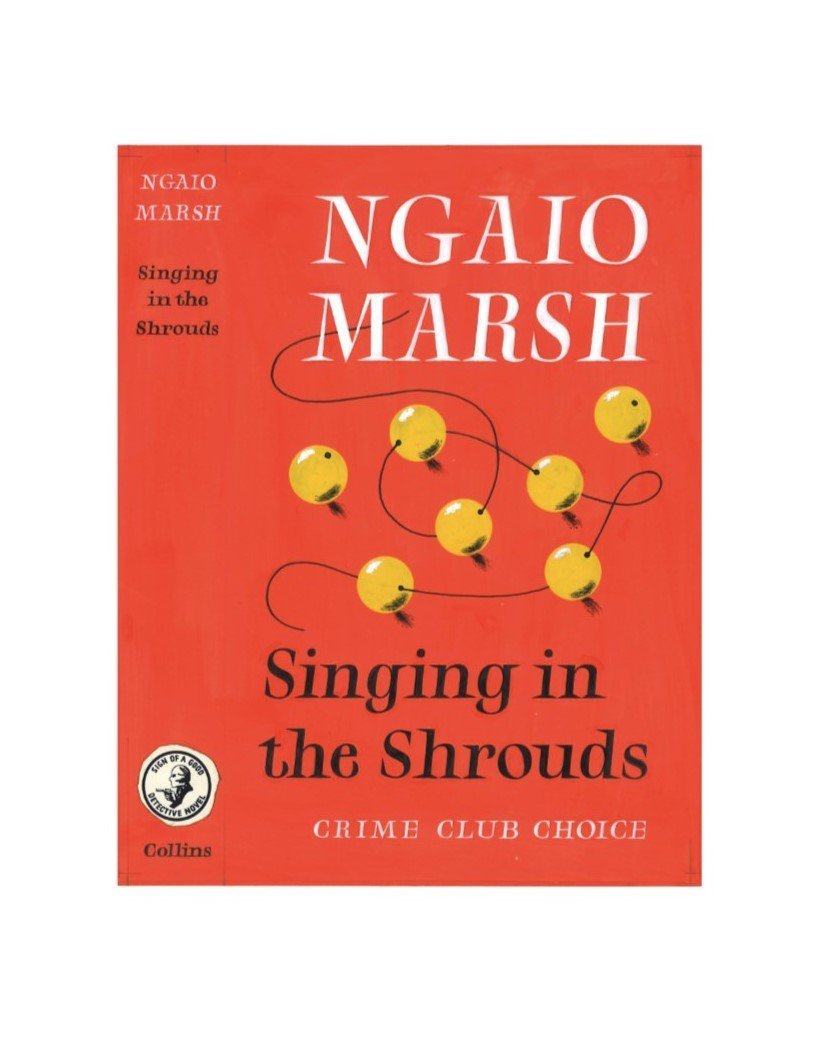 Marsh, Ngaio - Singing in the Shrouds (Original Dustwrapper Artwork) | front cover. Published by Collins ( Crime Club ) in 1959. Unbound In Portfolio. Condition: Fine/n/a