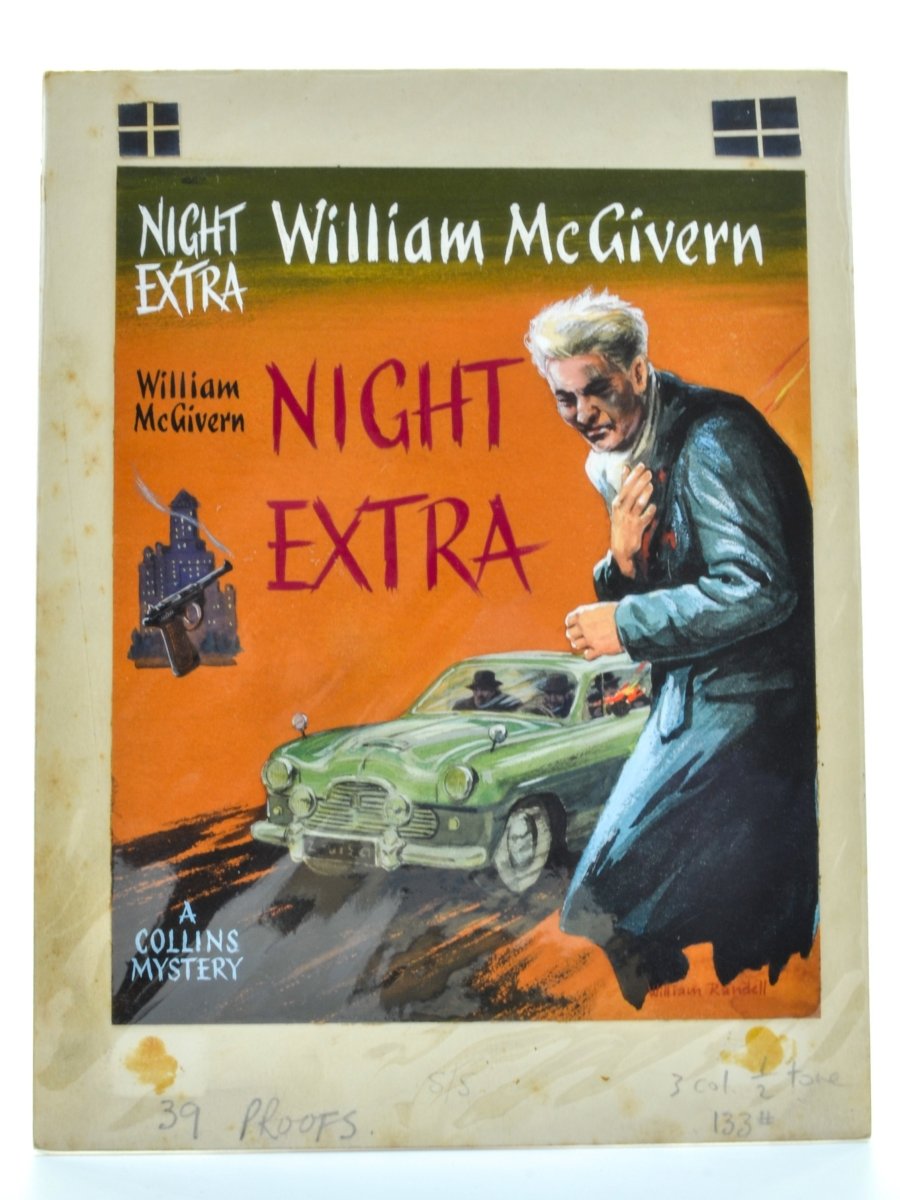 McGivern, William - Night Extra ( Original Dustwrapper Artwork ) - SIGNED | front cover. Published by Collins ( Collins Mystery ) in 1957. Unbound In Portfolio. Condition: Near Fine/n/a