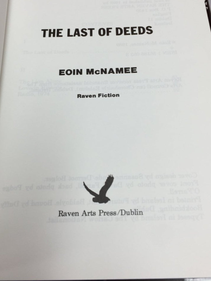 McNamee, Eoin - The Last of Deeds | back cover
