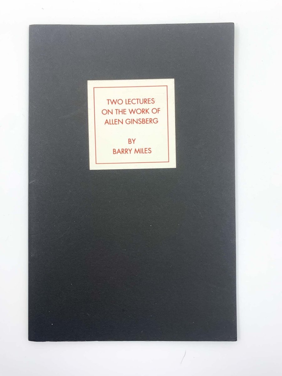Miles, Barry - Two Lectures on the Work of Allen Ginsberg | front cover. Published by Turret Books in 1992. Paperback.  Condition:  Near Fine ++/No Jacket ( as Issued )