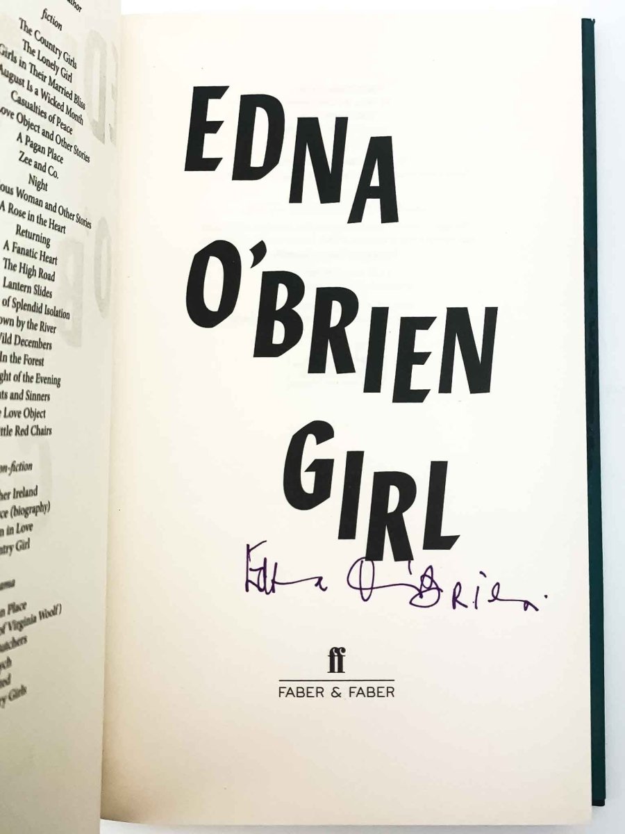 O'Brien, Edna - Girl - SIGNED | signature page