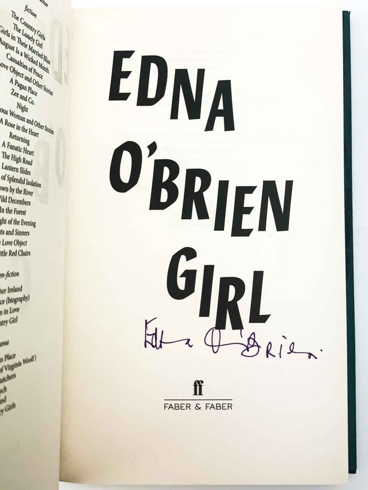 O'Brien, Edna - Girl - SIGNED | signature page