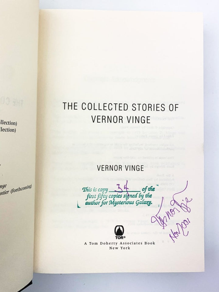 Vinge, Vernor - The Collected Stories Vernor Vinge - SIGNED | signature page