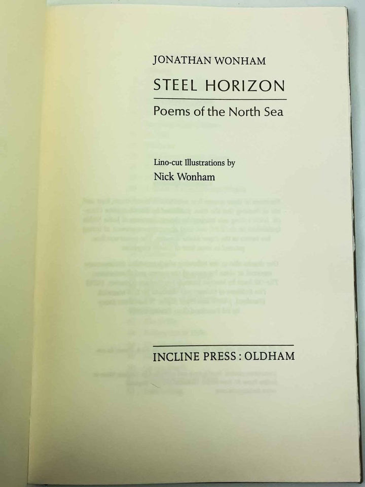 Wonham, Jonathan - Steel Horizon : Poems of the North Sea - SIGNED | book detail 6