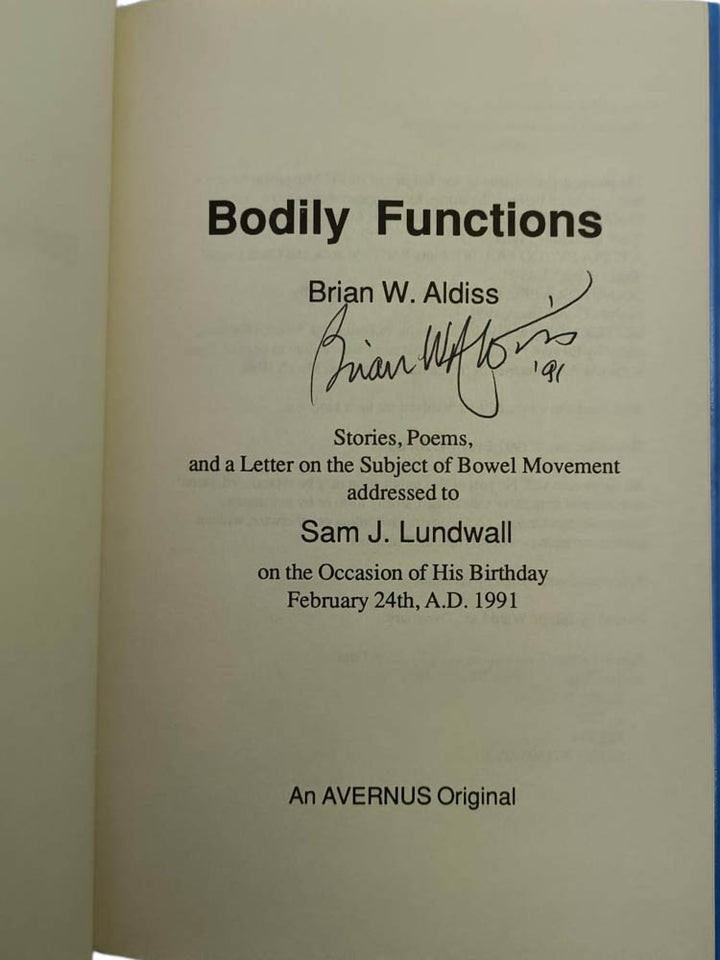 Aldiss, Brian W - Bodily Functions - SIGNED