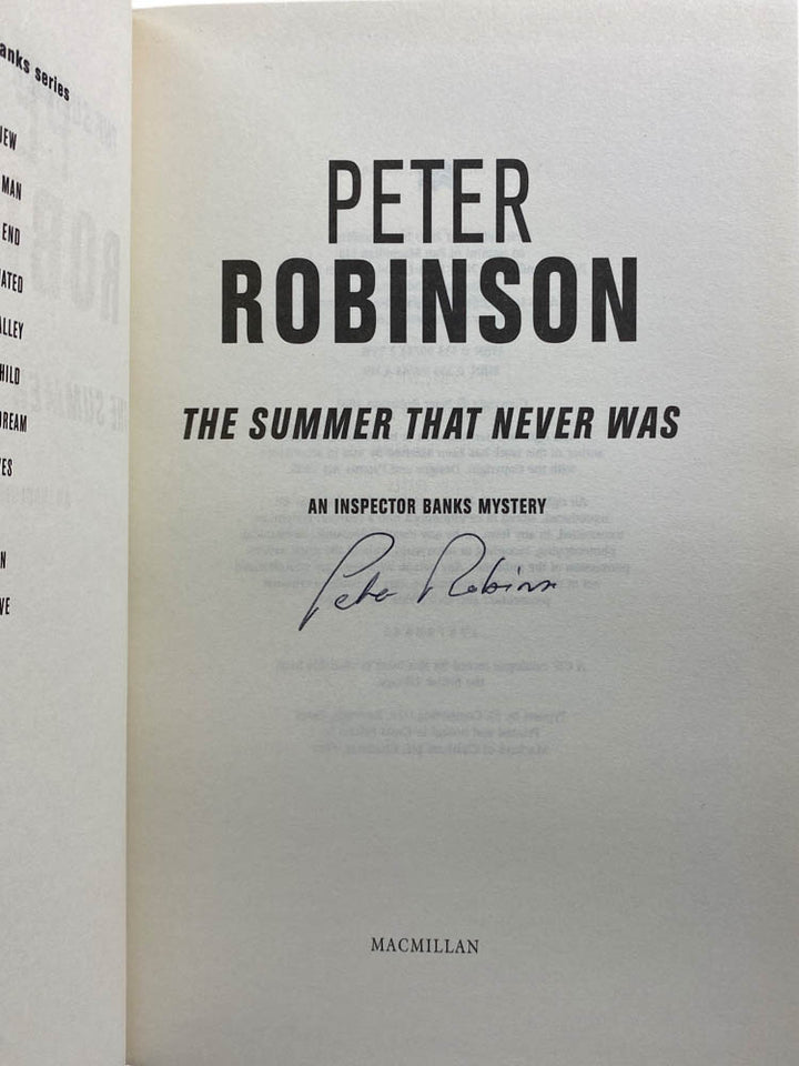 Robinson, Peter - The Summer That Never Was - SIGNED