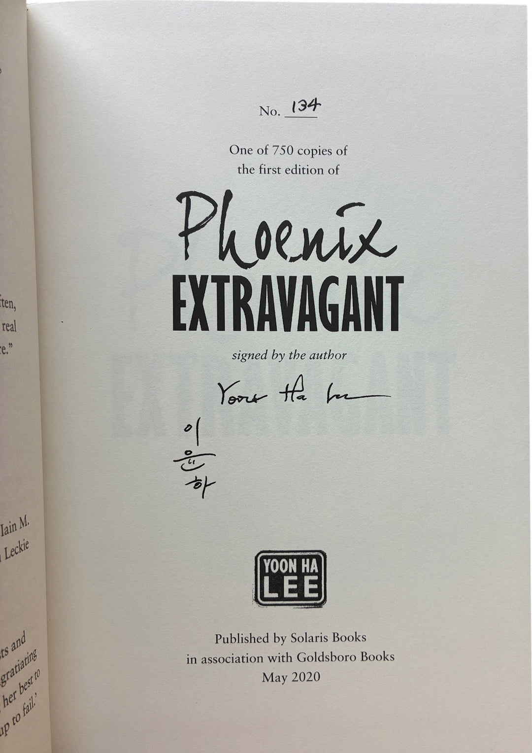 Lee, Yoon Ha - Phoenix Extravagant - SIGNED
