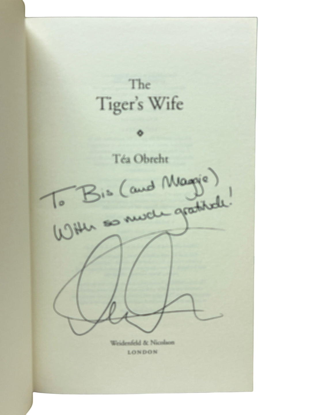 Obreht, Tea - The Tiger's Wife - SIGNED
