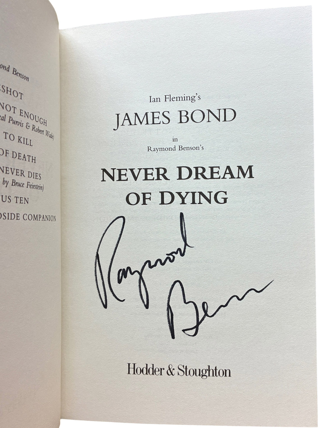 Benson, Raymond - Never Dream of Dying - SIGNED