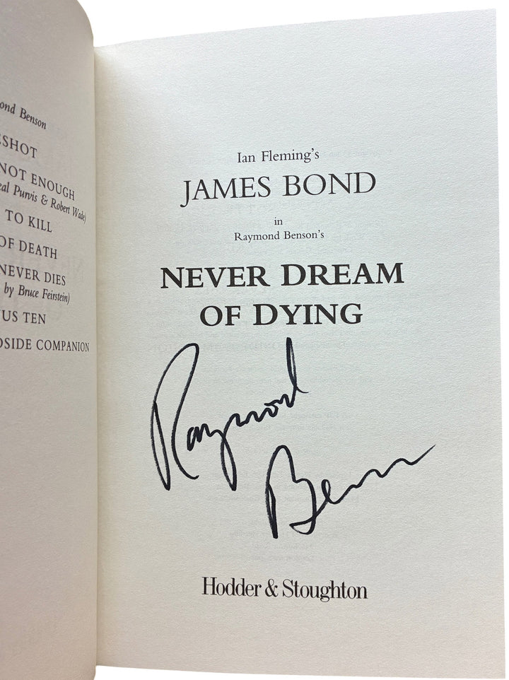 Benson, Raymond - Never Dream of Dying - SIGNED