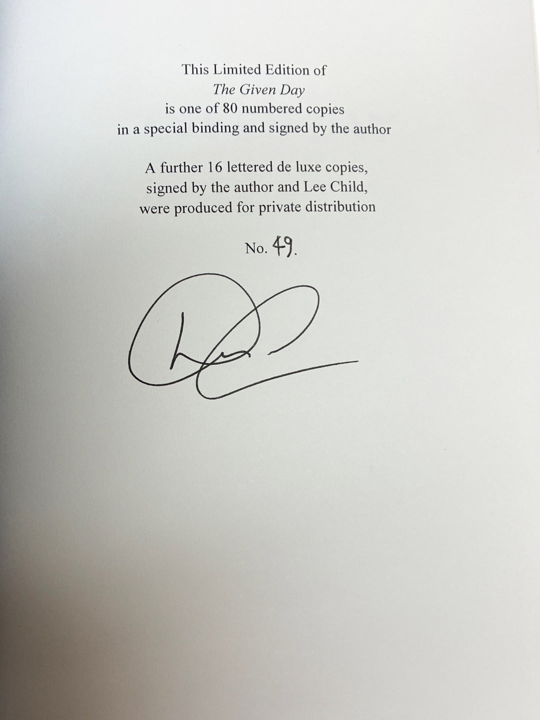 Lehane, Dennis - The Given Day - signed