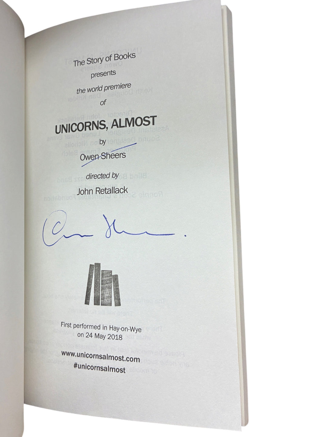 Sheers, Owen - Unicorns, Almost - SIGNED copy