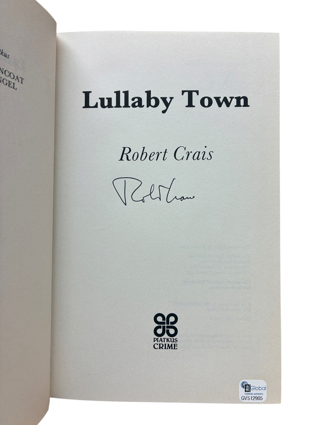 Crais, Robert - Lullaby Town - signed