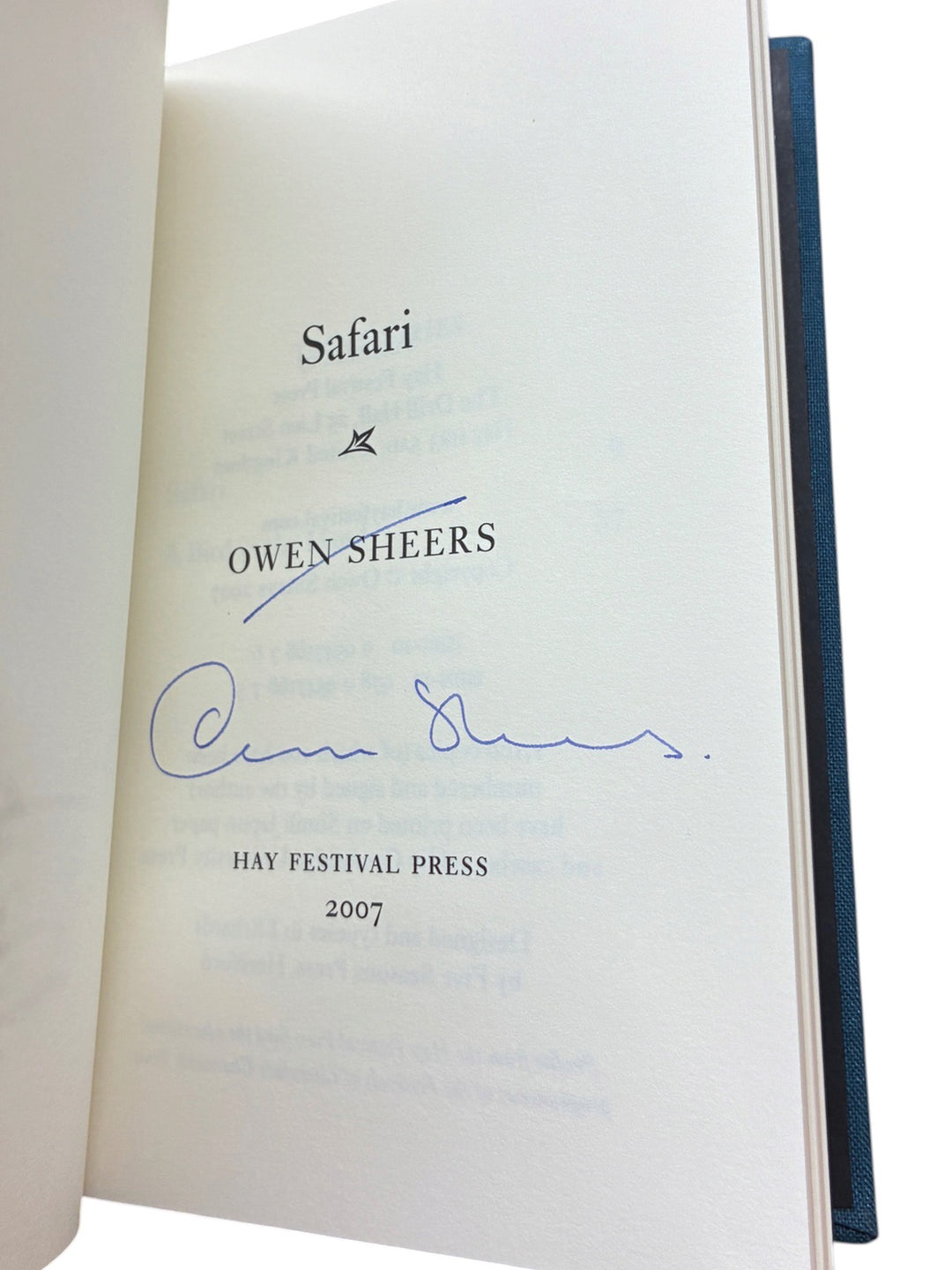 Sheers, Owen - Safari - signed