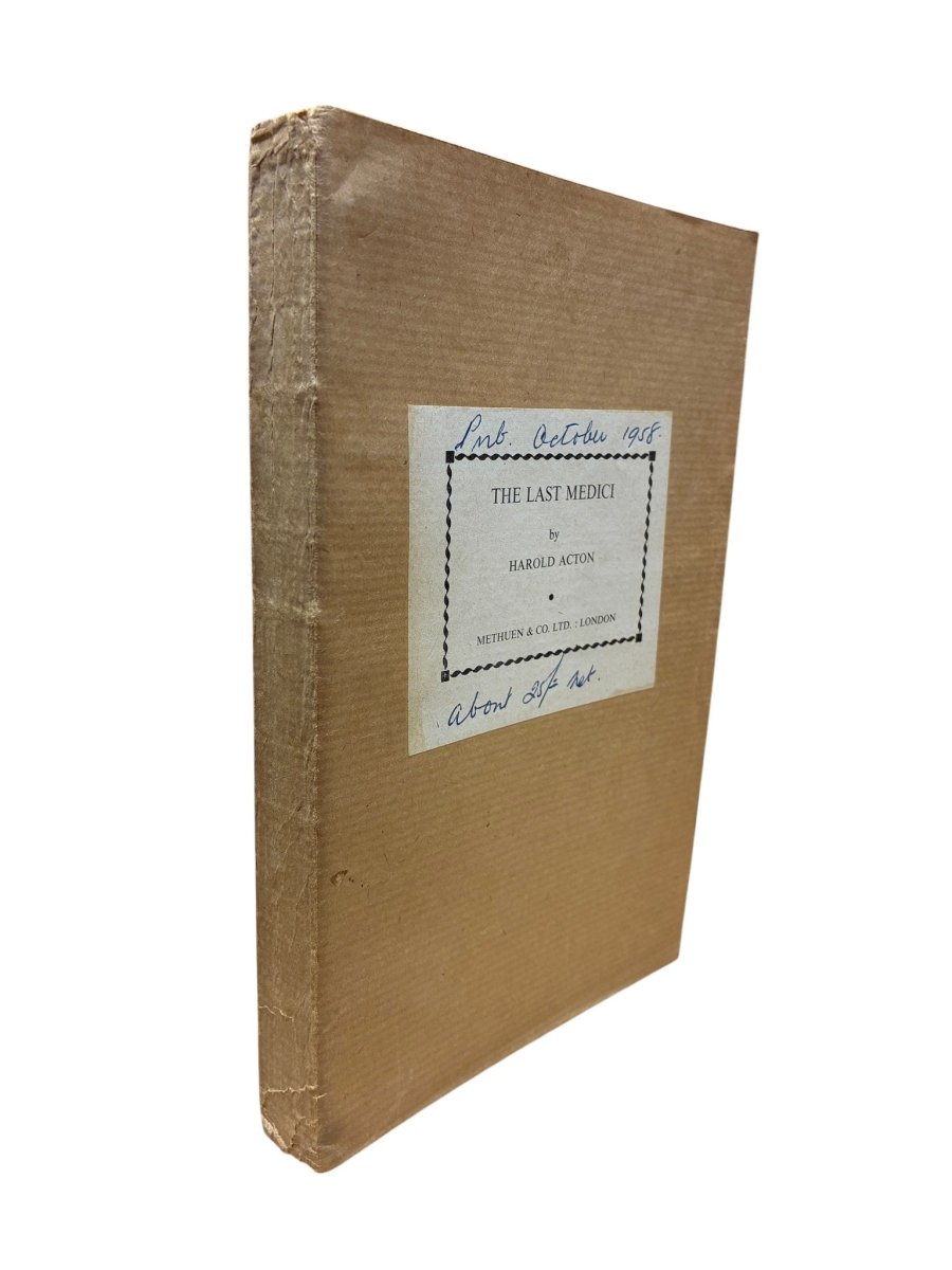 Acton, Harold - The Last Medici - uncorrected proof copy | image1