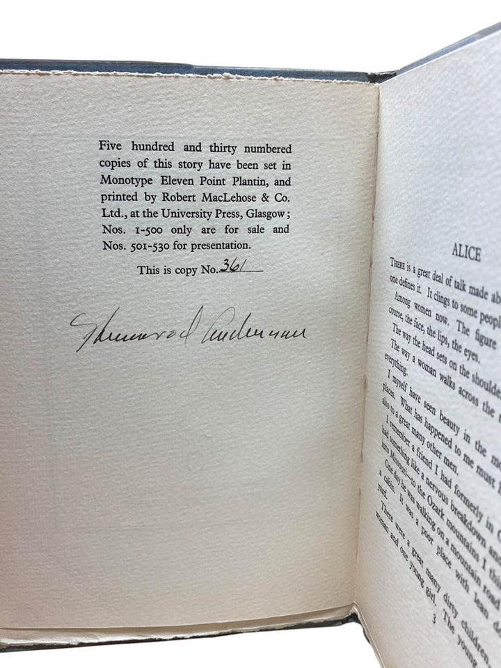 Anderson, Sherwood - Alice & the Lost Novel - SIGNED | image4