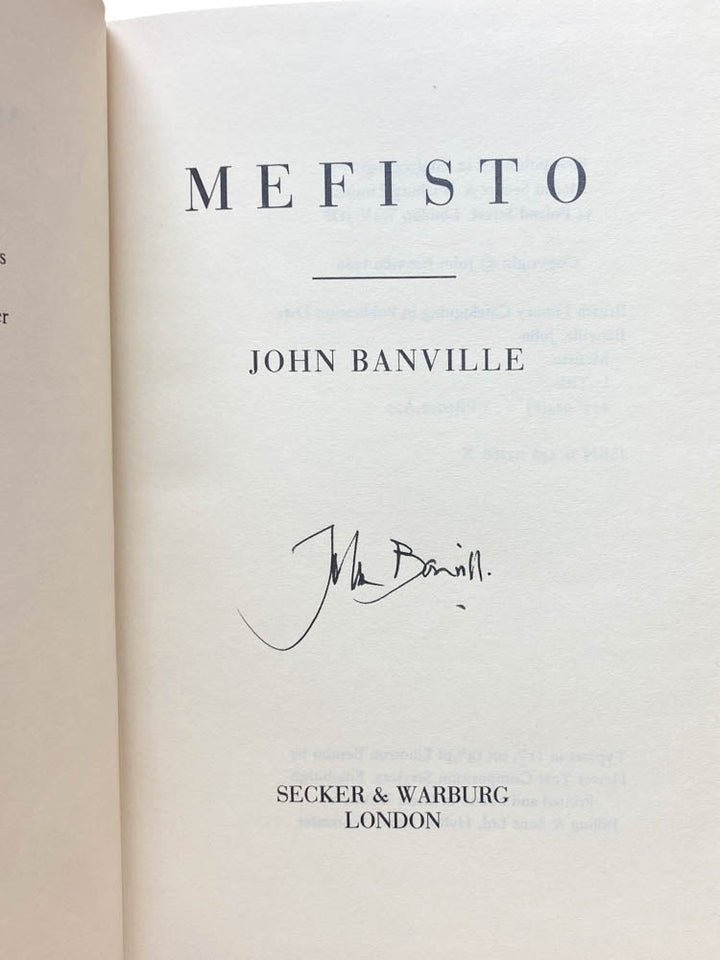 Banville, John - Mefisto - SIGNED | image2