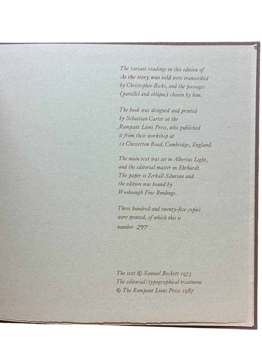 Beckett, Samuel - As the story was told | image3