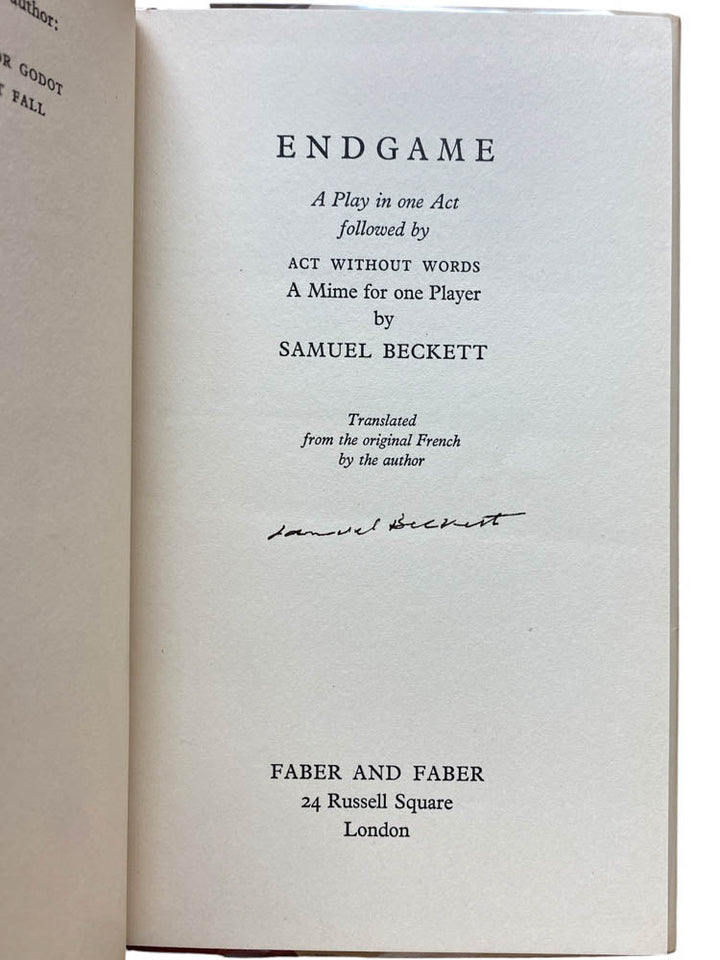 Beckett, Samuel - Endgame - SIGNED | image2