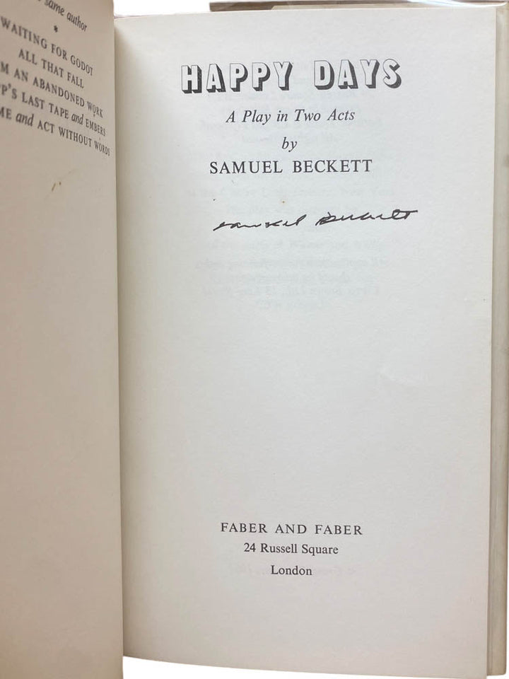 Beckett, Samuel - Happy Days - SIGNED | image2