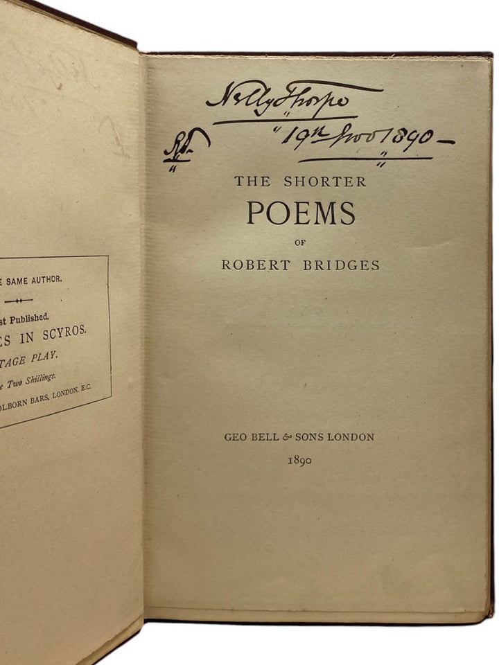 Bridges, Robert - The Shorter Poems of Robert Bridges | image3