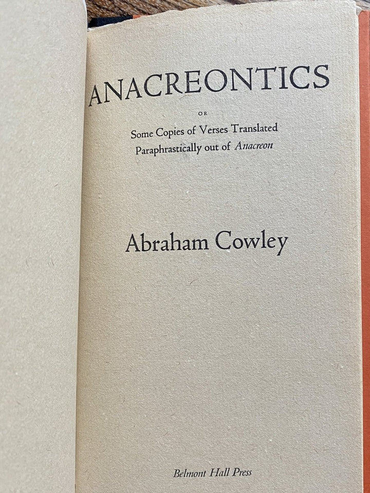 Cowley, Abraham - Anacreontics | image4