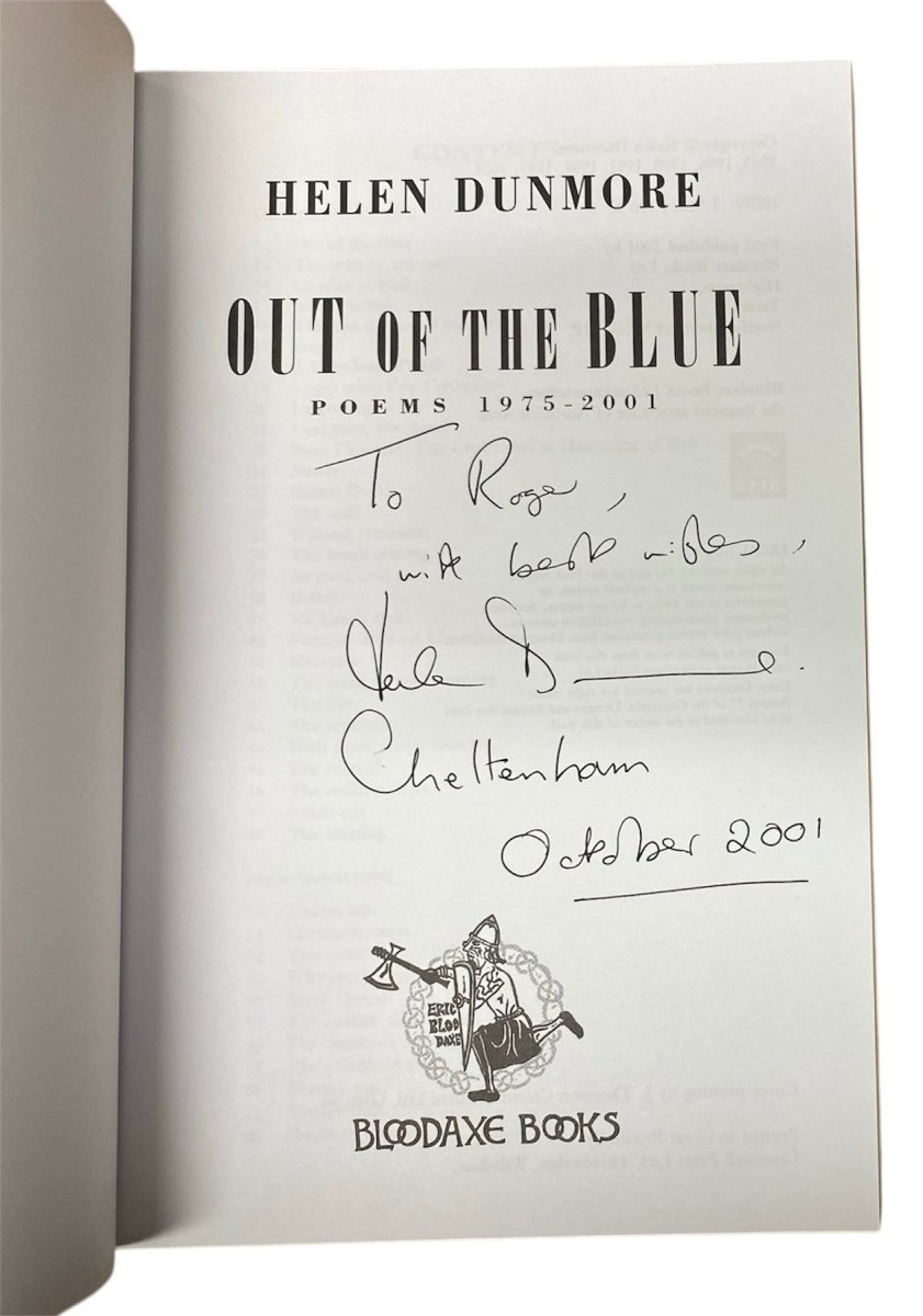 Dunmore, Helen - Out of the Blue : Poems 1975 - 2001 - SIGNED | image3