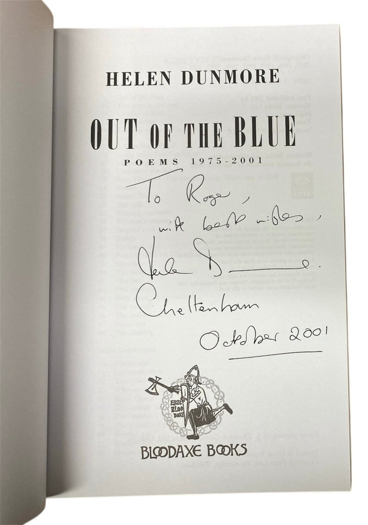 Dunmore, Helen - Out of the Blue : Poems 1975 - 2001 - SIGNED | image3