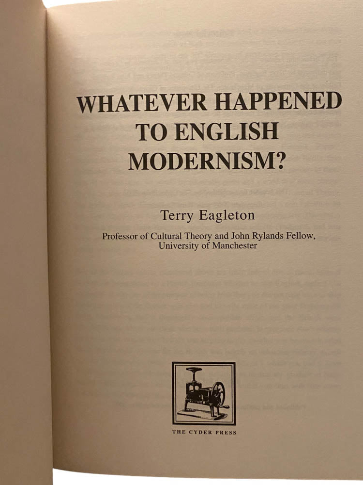 Eagleton, Terry - Whatever Happened to English Modernism ? | image3