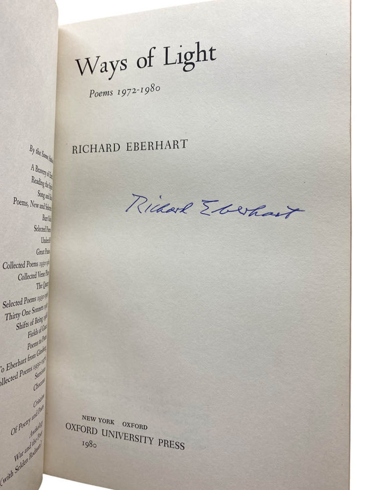 Eberhart, Richard - Ways of Light - Signed | image2