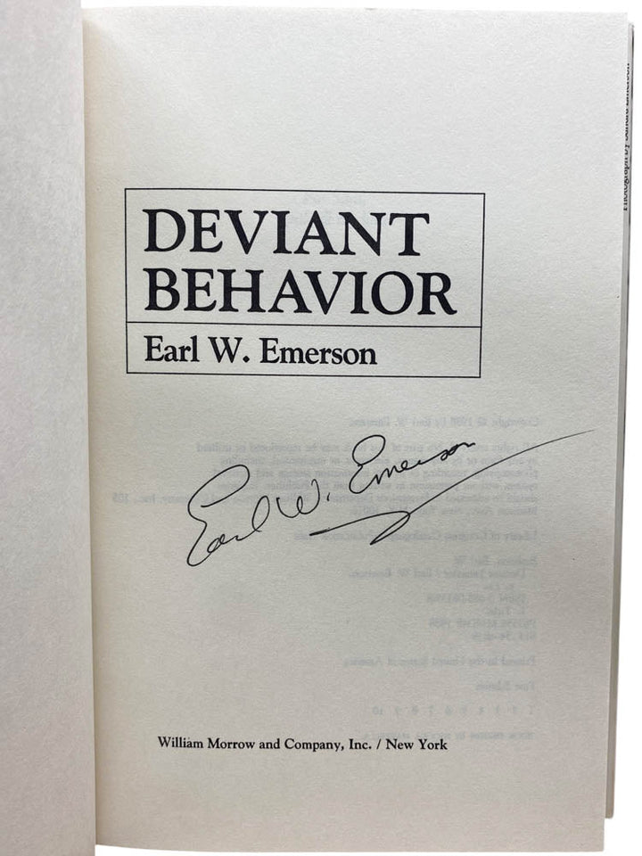 Emerson, Earl - Deviant Behavior - Signed | image2