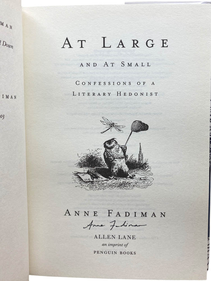 Fadiman, Anne - At Large and at Small: Confessions of a Literary Hedonist - SIGNED | image2