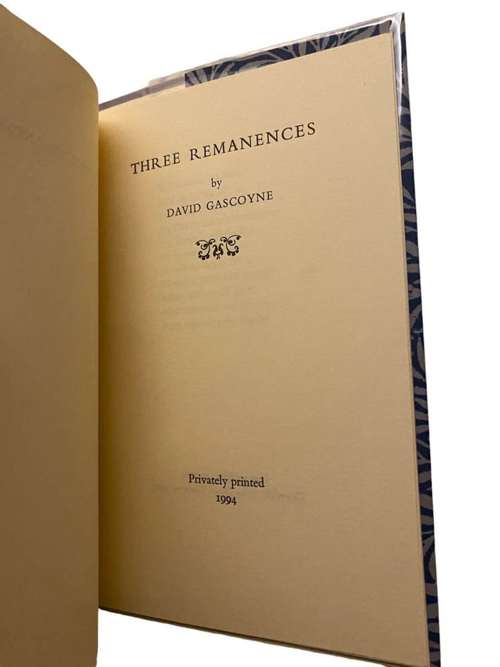 Gascoyne, David - Three Remanences - SIGNED | image4