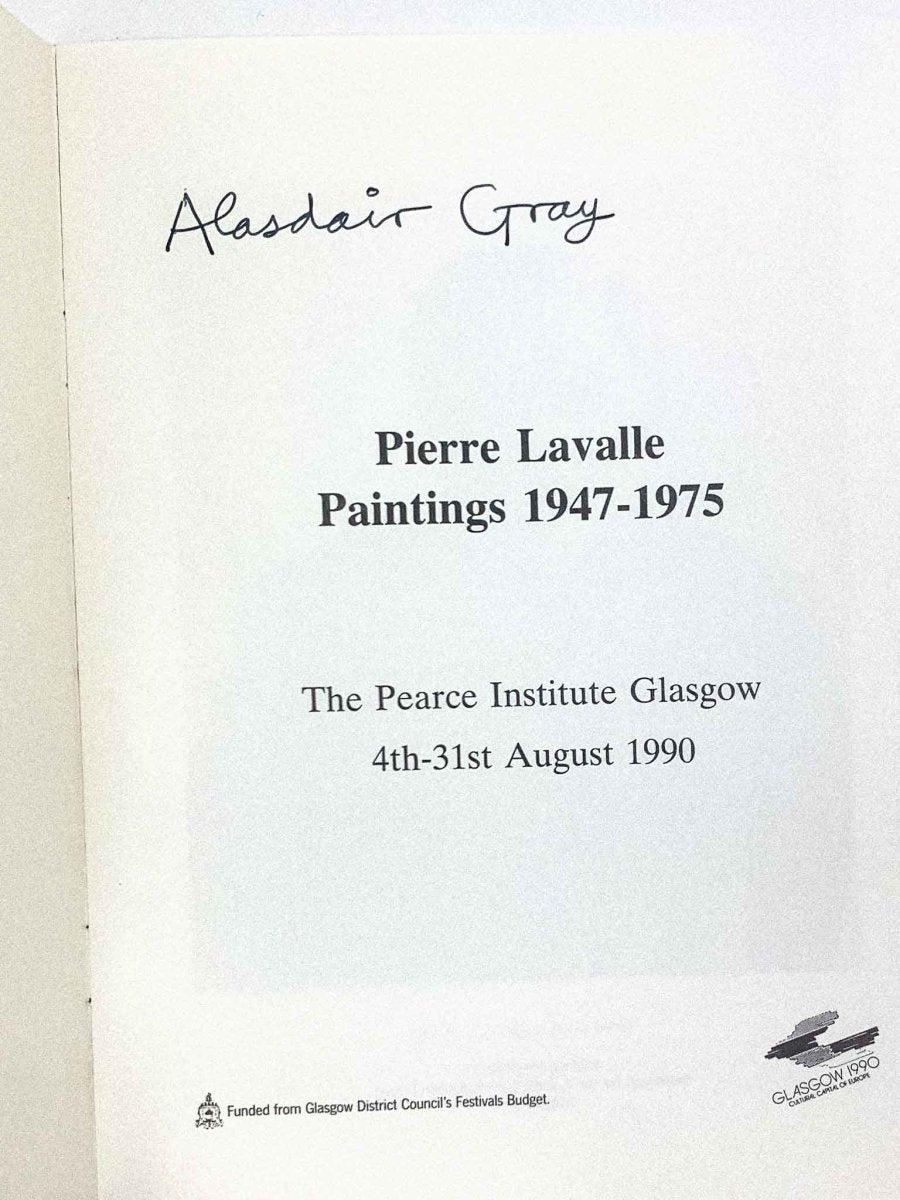 Gray, Alasdair ( essay ) - Pierre Lavalle : Paintings 1947 - 75 - SIGNED by Alasdair Gray | image3