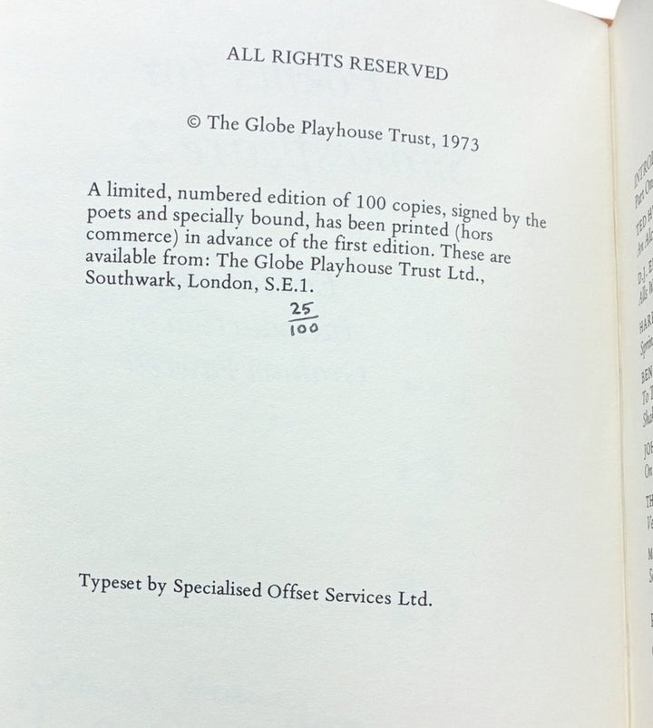 Hughes, Ted ; Enright, D J ; Soyinka, Wole ; Heaney, Seamus, etc - Poems for Shakespeare 2 - signed | image6