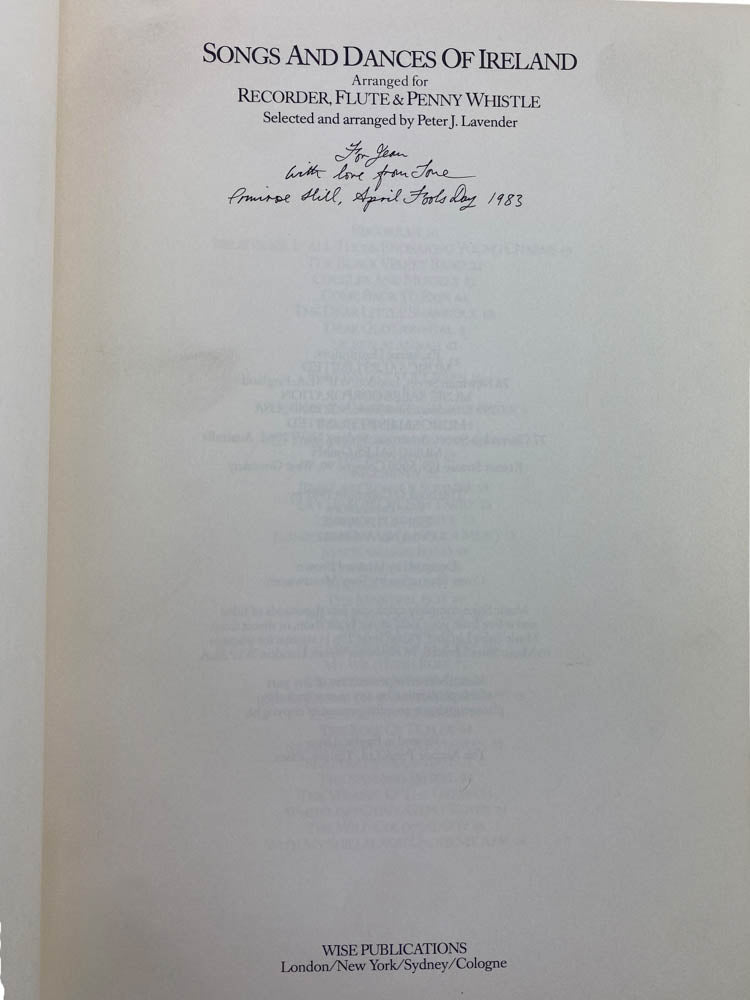 Lavender, Peter - Songs and Dances of Ireland / England / Scotland - SIGNED | image4